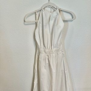 Aritzia Wilfred White Poplin Halter Dress